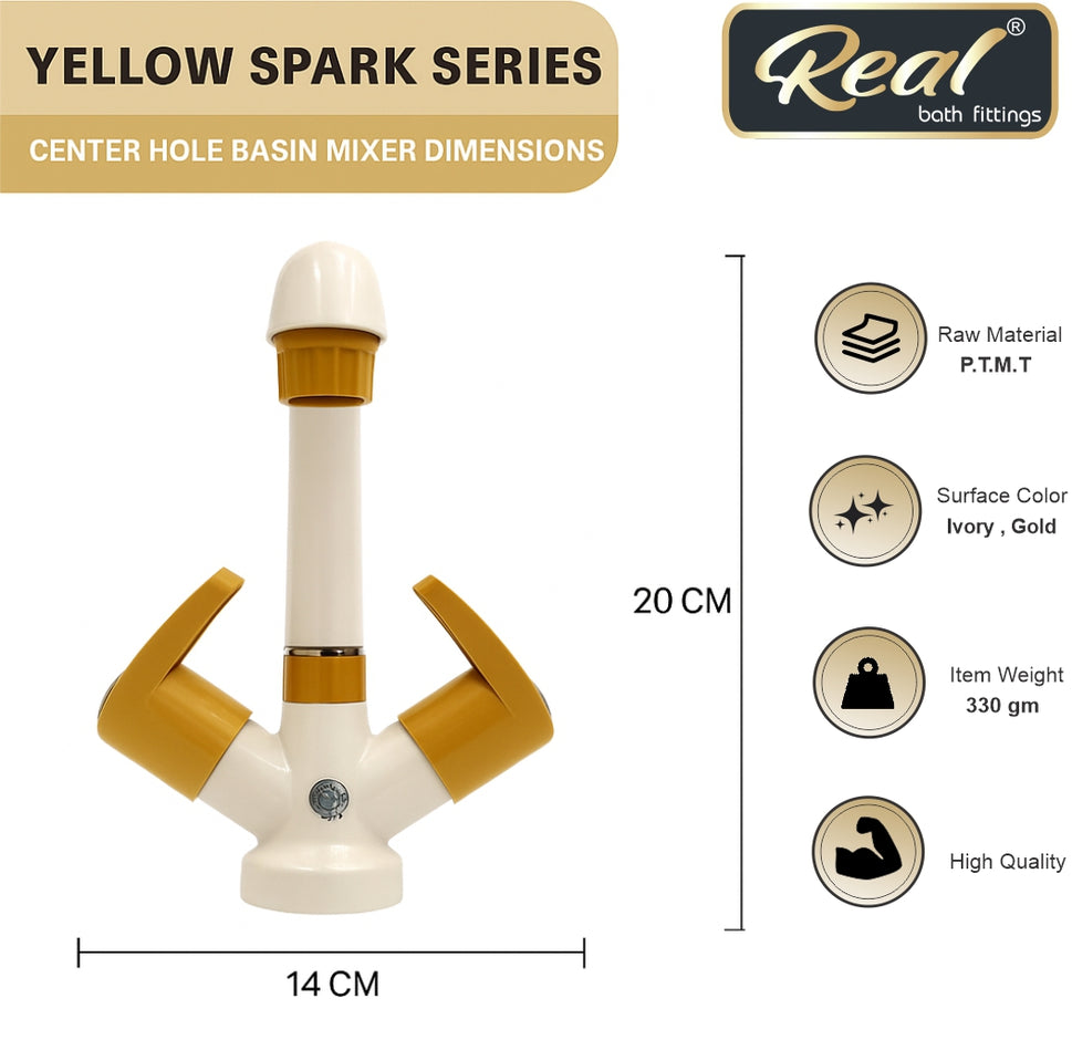 Real PTMT Center Hole Basin Mixer Spark Series
