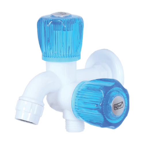 Real PTMT 2-in-1 Bib Cock with Flange Crystal Series