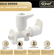 Real PTMT  2-in-1 Angle Cock with Flange Gold Series