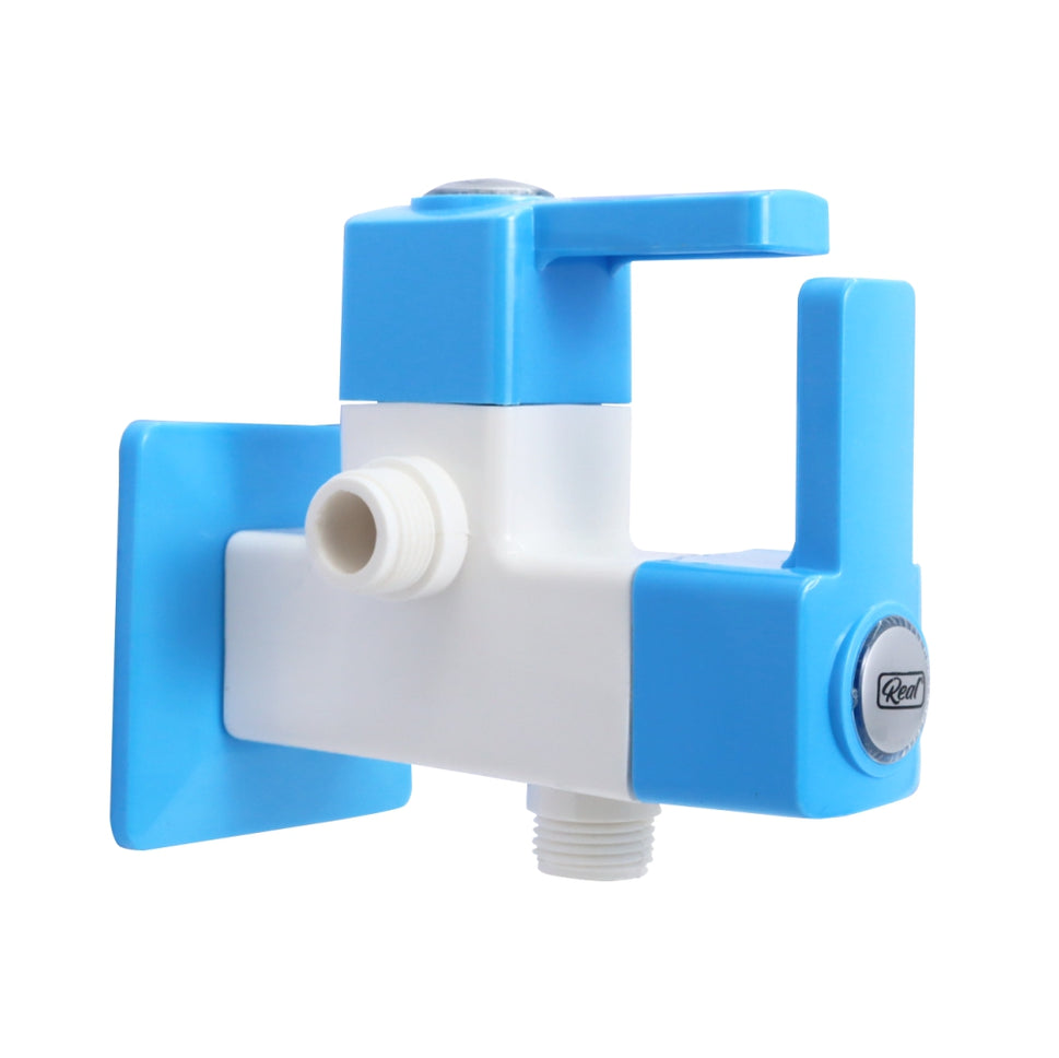 Real PTMT 2 In 1 Angle Cock Tap with Flange Smart Square 45 Degree Angle