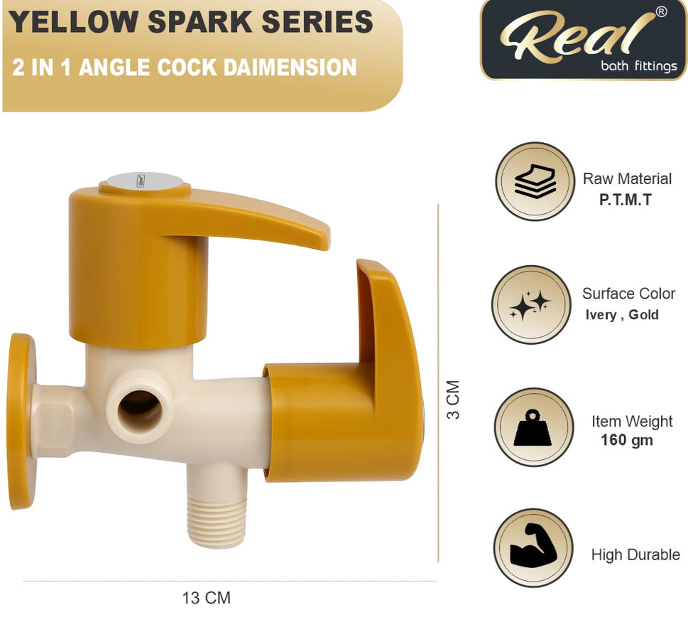 Real PTMT 2-in-1 Angle Cock with Flange Spark Series