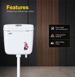 Realbath Apple Centerpush Flushing Cistern for Toilet with 8 Ltr Water Capacity/Flushing Cistern for Bathroom/Polypropylene Toilet Flush Tank