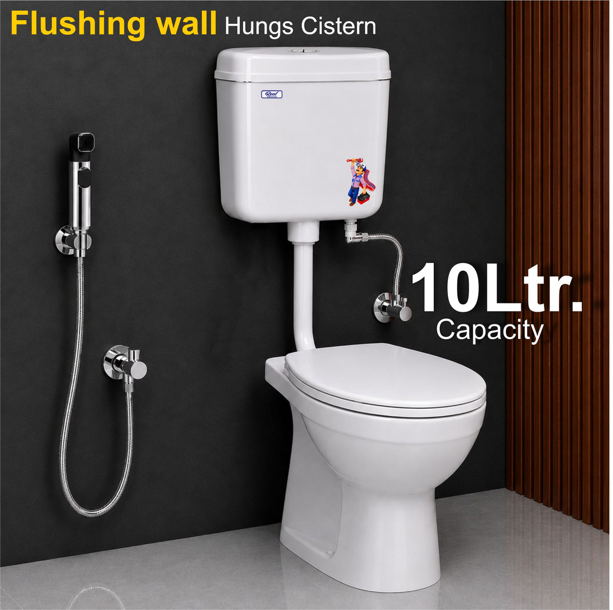 Realbath Apple Centerpush Flushing Cistern for Toilet with 8 Ltr Water Capacity/Flushing Cistern for Bathroom/Polypropylene Toilet Flush Tank