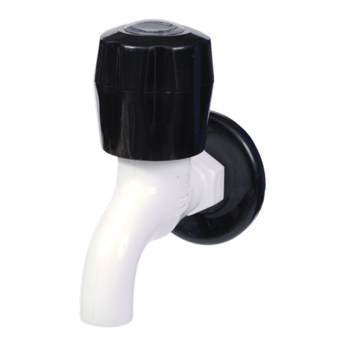 Real PTMT Bib Cock with Flange Black Series