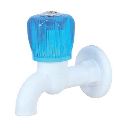 Real PTMT Bib Cock with Flange Crystal Series