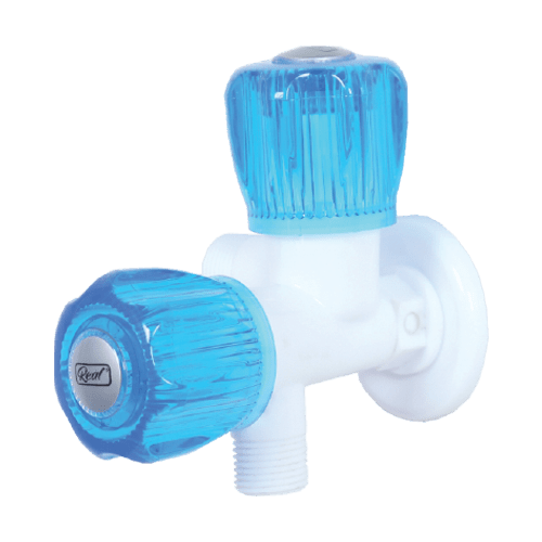 Real PTMT 2-in-1 Angle Cock with Flange Crystal Series