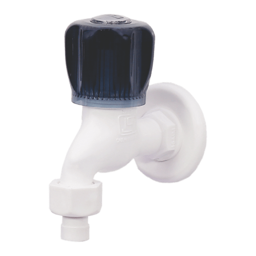 Real PTMT Washing Machine Tap with Flange Black Series