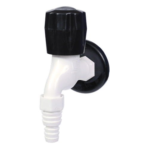 Real PTMT Nozzle Bib Cock with Flange Black Series