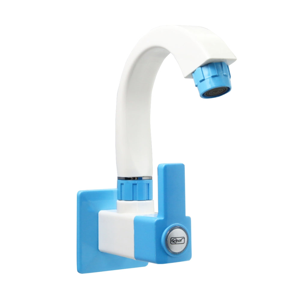 Real PTMT Sink Cock Tap with Flange Smart Square 45 Degree Angle