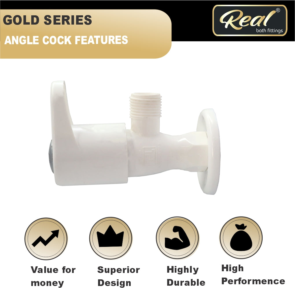Real PTMT Angle Cock with Flange Gold Series