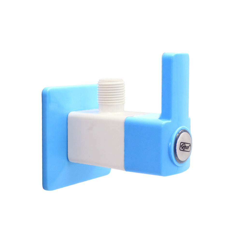 Real PTMT Angle Cock Tap with Flange Smart Square 45 Degree Angle