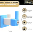 Real PTMT Angle Cock Tap with Flange Smart Square 45 Degree Angle