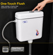 Realbath Compaq Center Push Cistern for Toilet with 10 Ltr Water Capacity/Flushing Cistern for Bathroom/Polypropylene Toilet Flush Tank