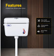 Realbath Compaq Center Push Cistern for Toilet with 10 Ltr Water Capacity/Flushing Cistern for Bathroom/Polypropylene Toilet Flush Tank