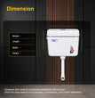 Realbath Compaq Center Push Cistern for Toilet with 10 Ltr Water Capacity/Flushing Cistern for Bathroom/Polypropylene Toilet Flush Tank