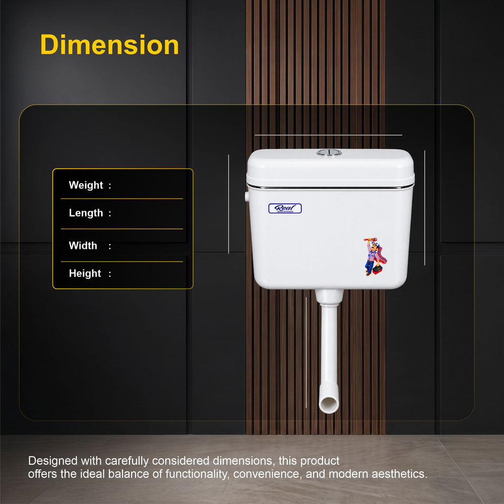 Realbath Compaq Center Push Cistern for Toilet with 10 Ltr Water Capacity/Flushing Cistern for Bathroom/Polypropylene Toilet Flush Tank second image