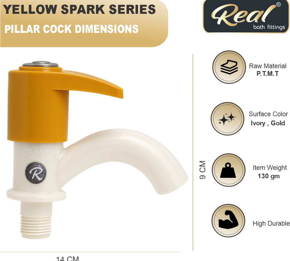 Real PTMT Pillar Cock with Flange Spark Series