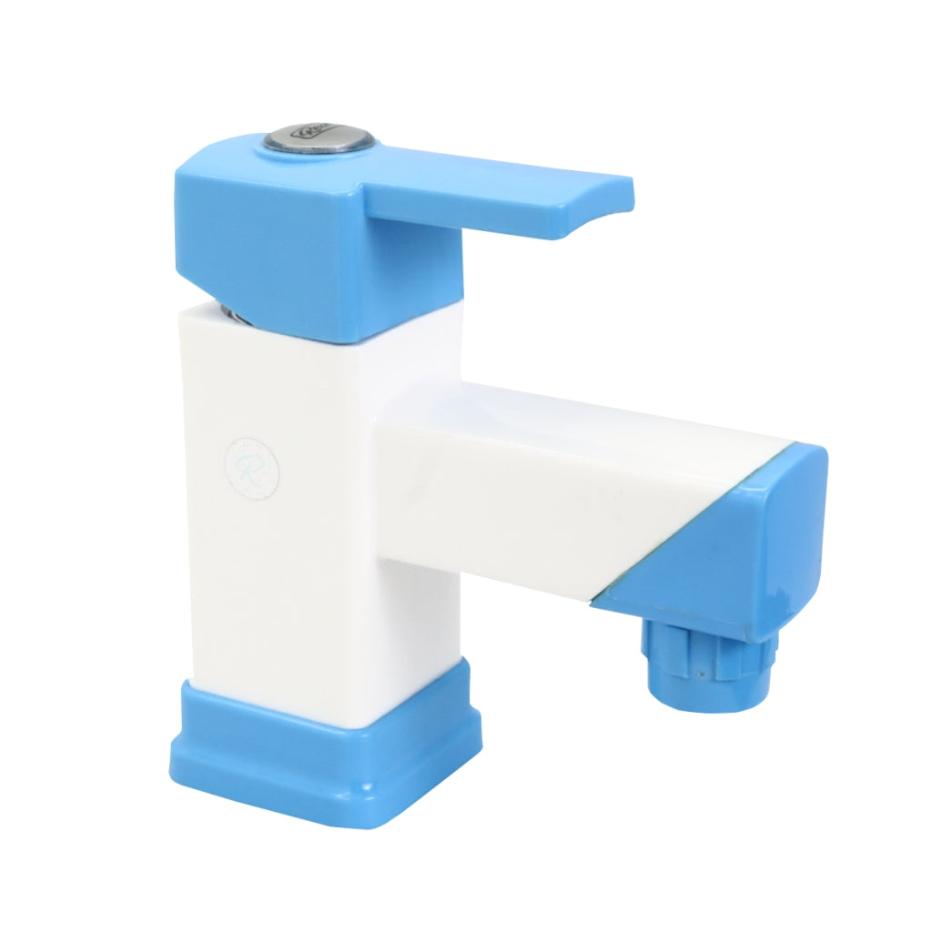 Real PTMT Single Lever Basin Mixer Tap with Flange Smart Square 45 Degree Angle