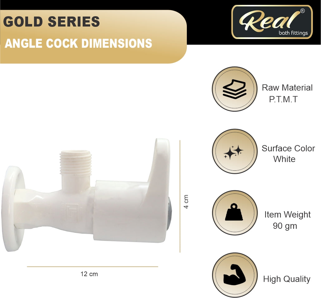 Real PTMT Angle Cock with Flange Gold Series
