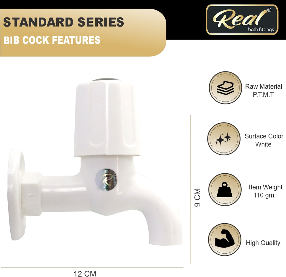 Real PTMT Bib Cock with Flange Standred Series