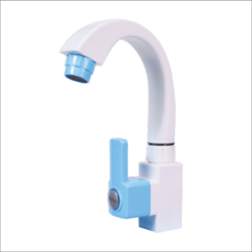 Real PTMT Swan Neck Tap with Flange Smart Square 45 Degree Angle